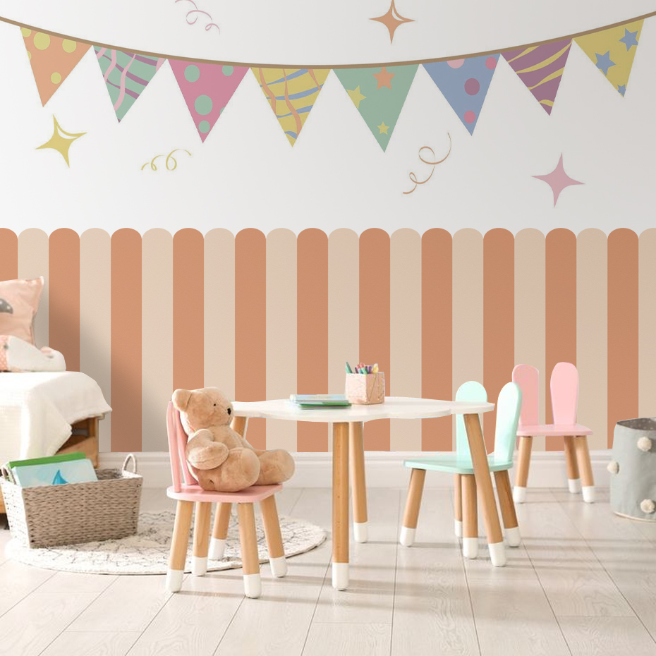 Multicolor Vertical Striped Ar - Baby Nursery Wall Decor avis et prix
