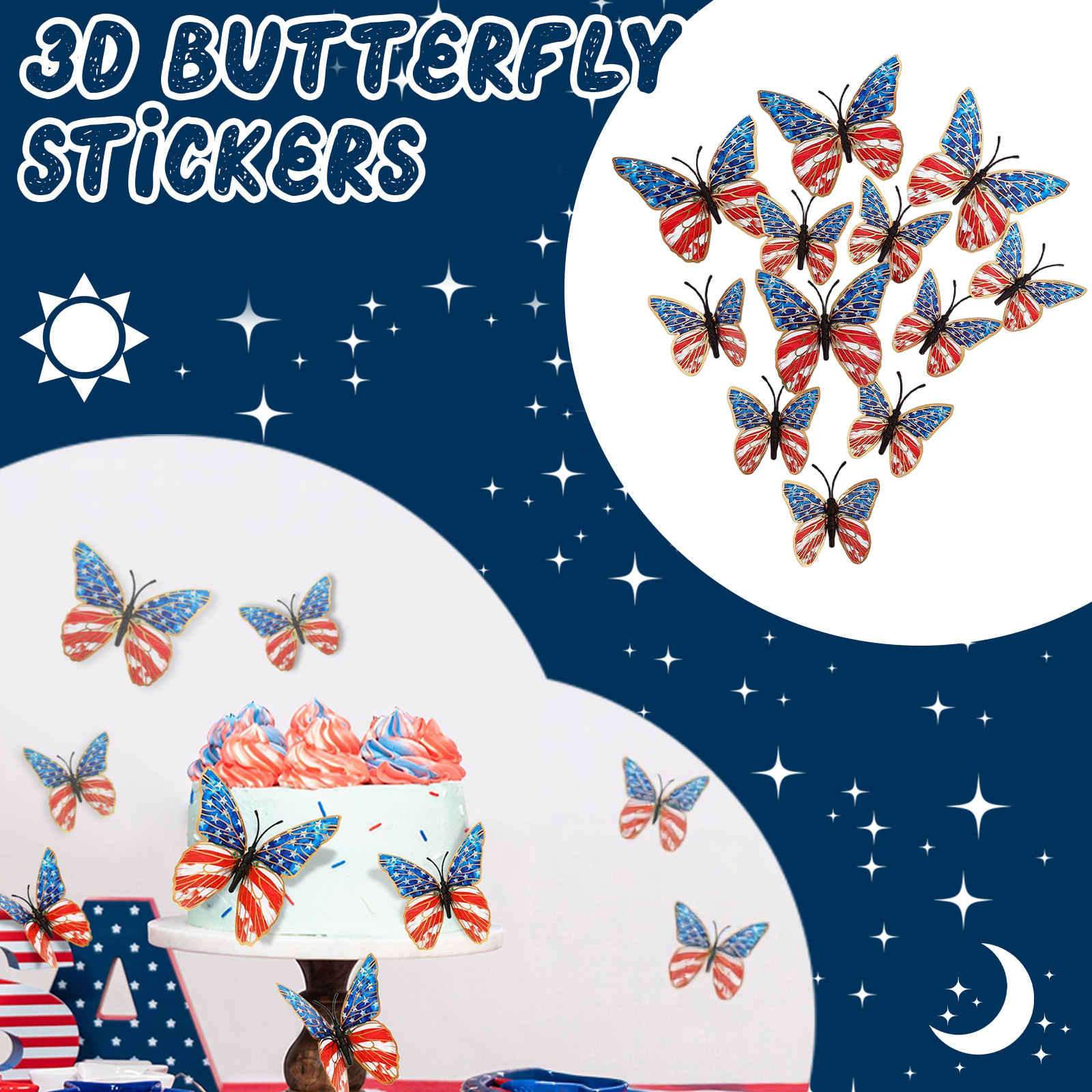 3d Butterfly Wall Stickers Ame - Baby Nursery Wall Decor avis et prix