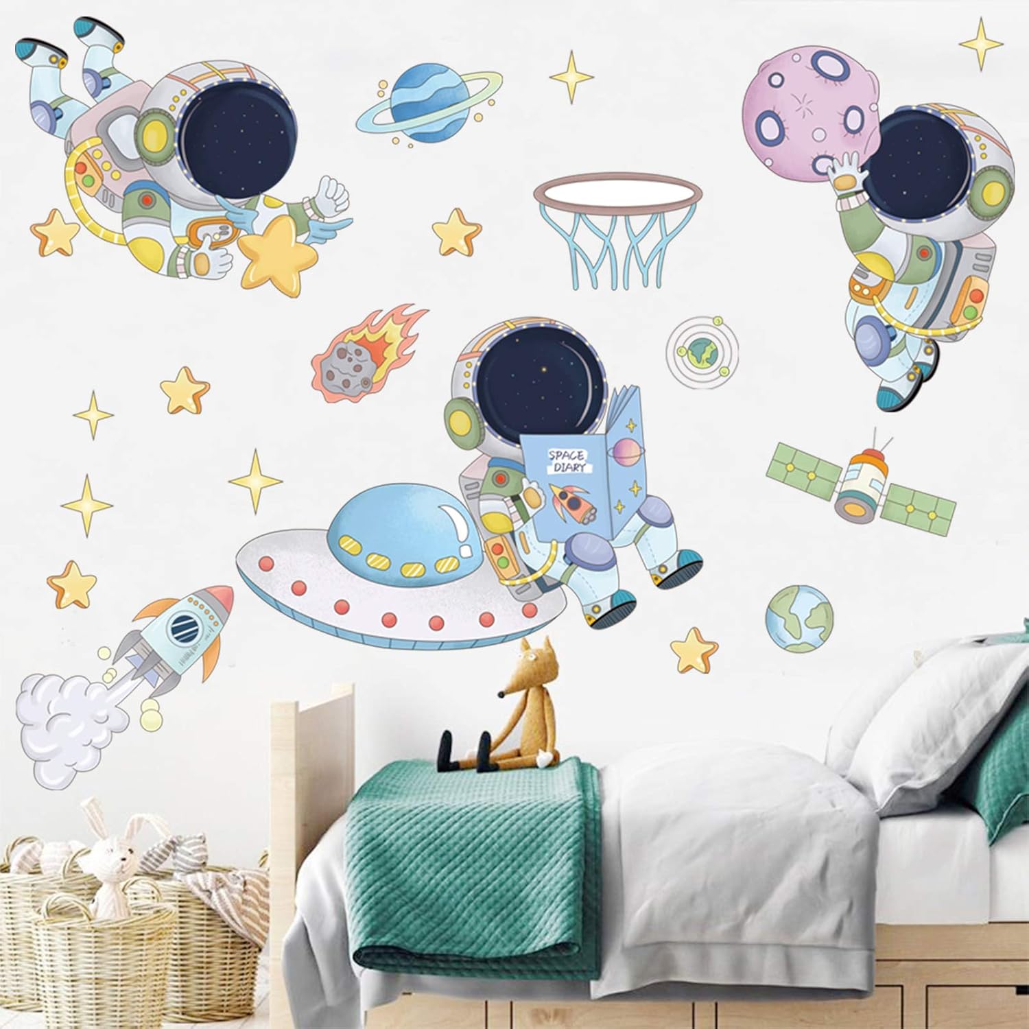 Astronaut Planet Space Wall St - Baby Nursery Wall Decals avis et prix