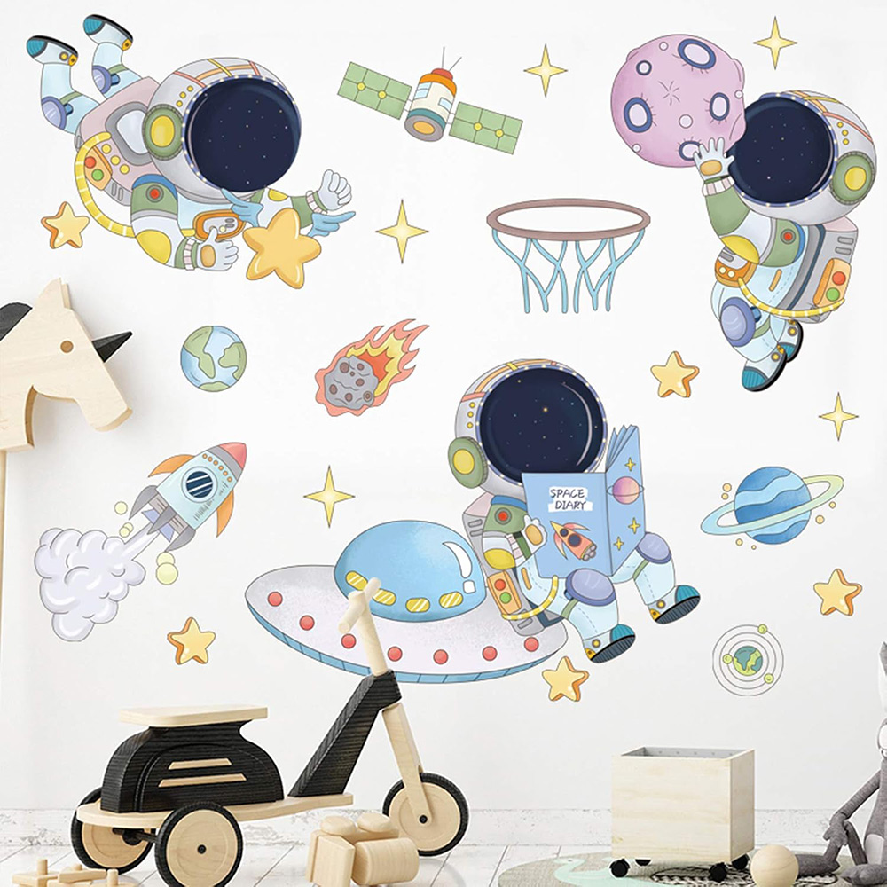Astronaut Planet Space Wall St - Baby Nursery Wall Decals avis et prix