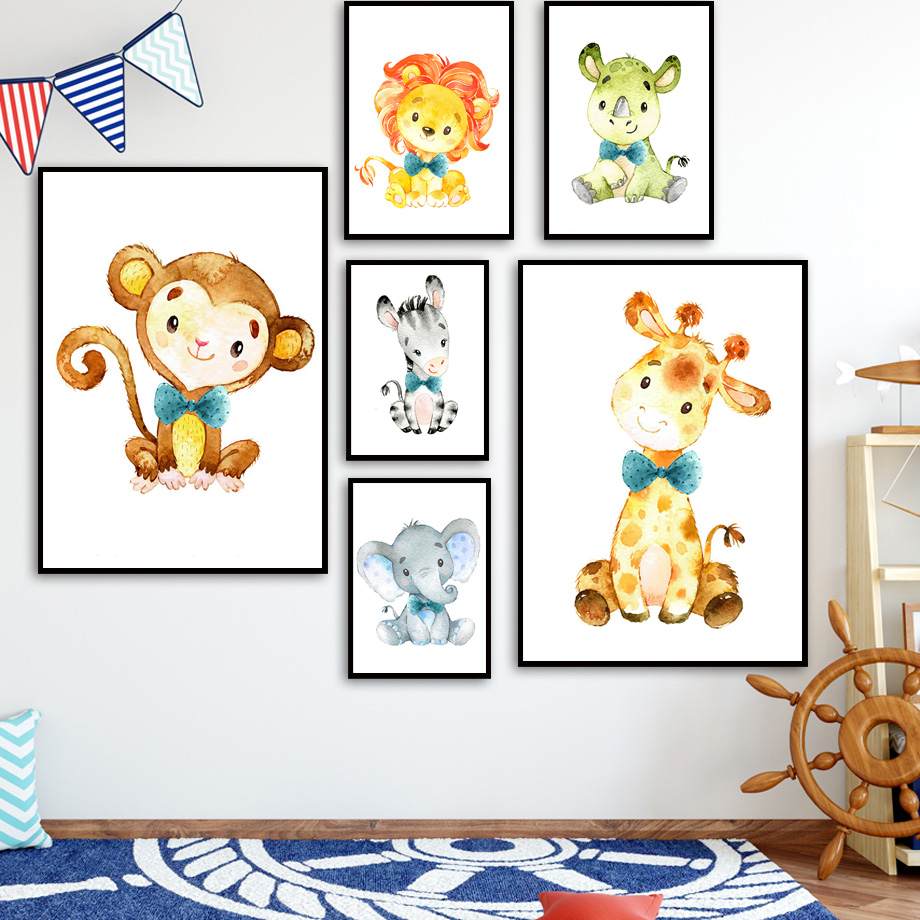 Wall Art Canvas Painting Carto - Baby Nursery Mirror avis et prix