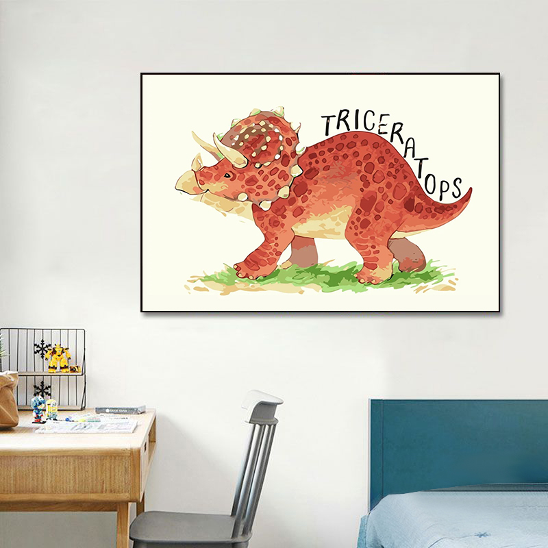 Watercolor Dinosaur Poster Nur - Baby Nursery Animal Prints avis et prix