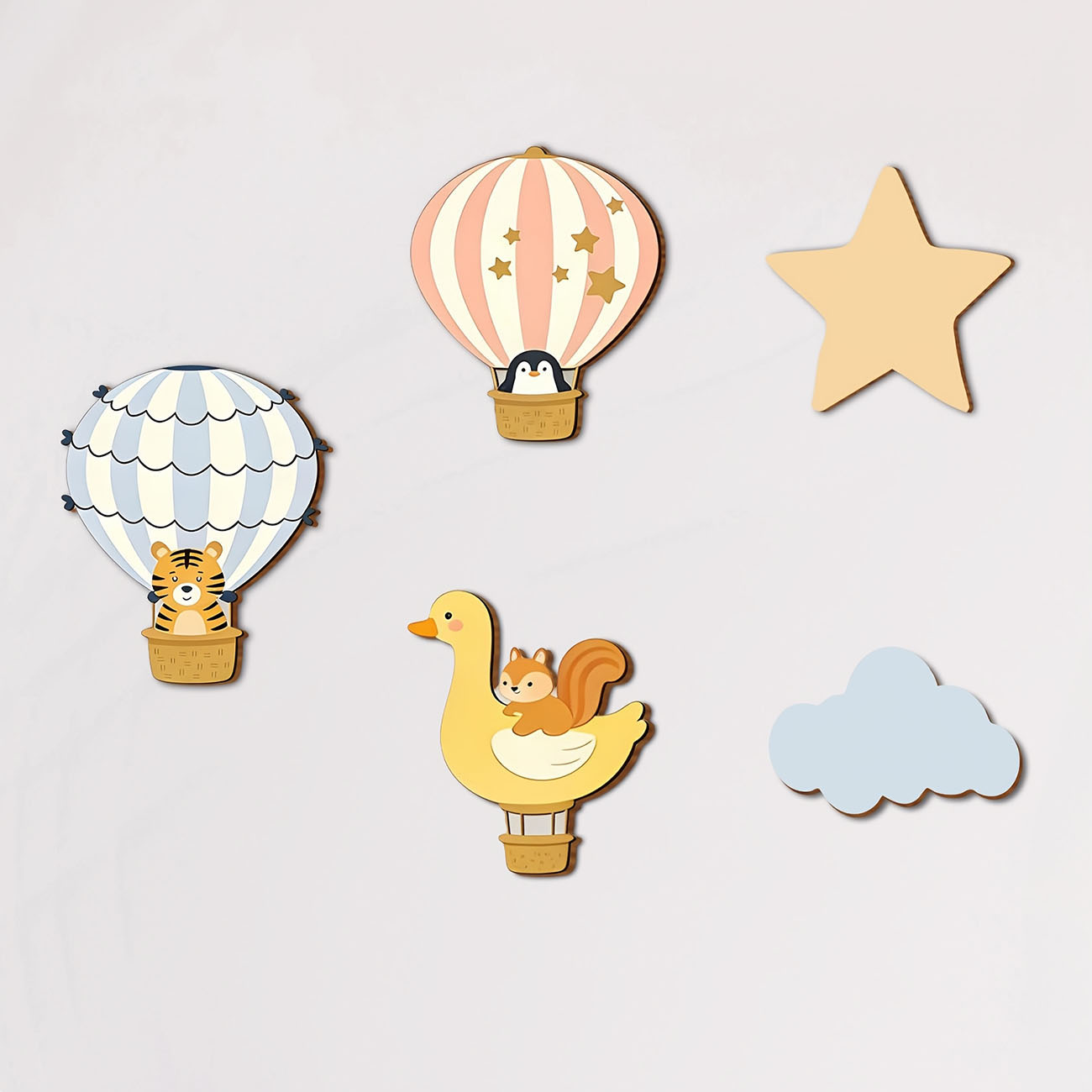 5Pcs Animal Hot Air Balloon Wo - Baby Nursery Wall Decals avis et prix