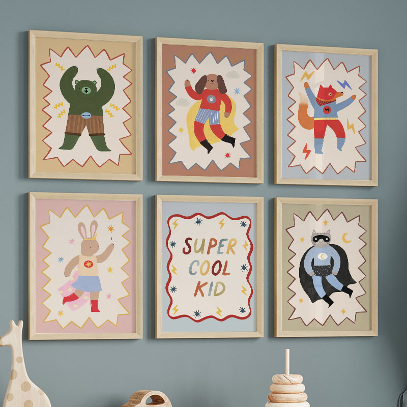 Funny Cartoon Super Cool Kid N - Baby Nursery Prints avis et prix