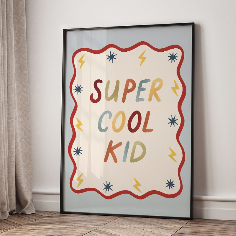 Funny Cartoon Super Cool Kid N - Baby Nursery Prints avis et prix