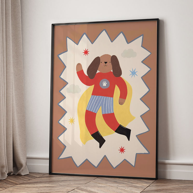 Funny Cartoon Super Cool Kid N - Baby Nursery Prints avis et prix