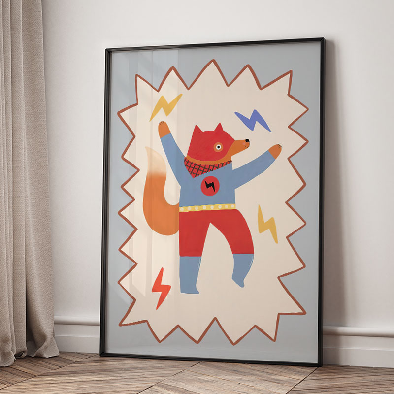 Funny Cartoon Super Cool Kid N - Baby Nursery Prints avis et prix