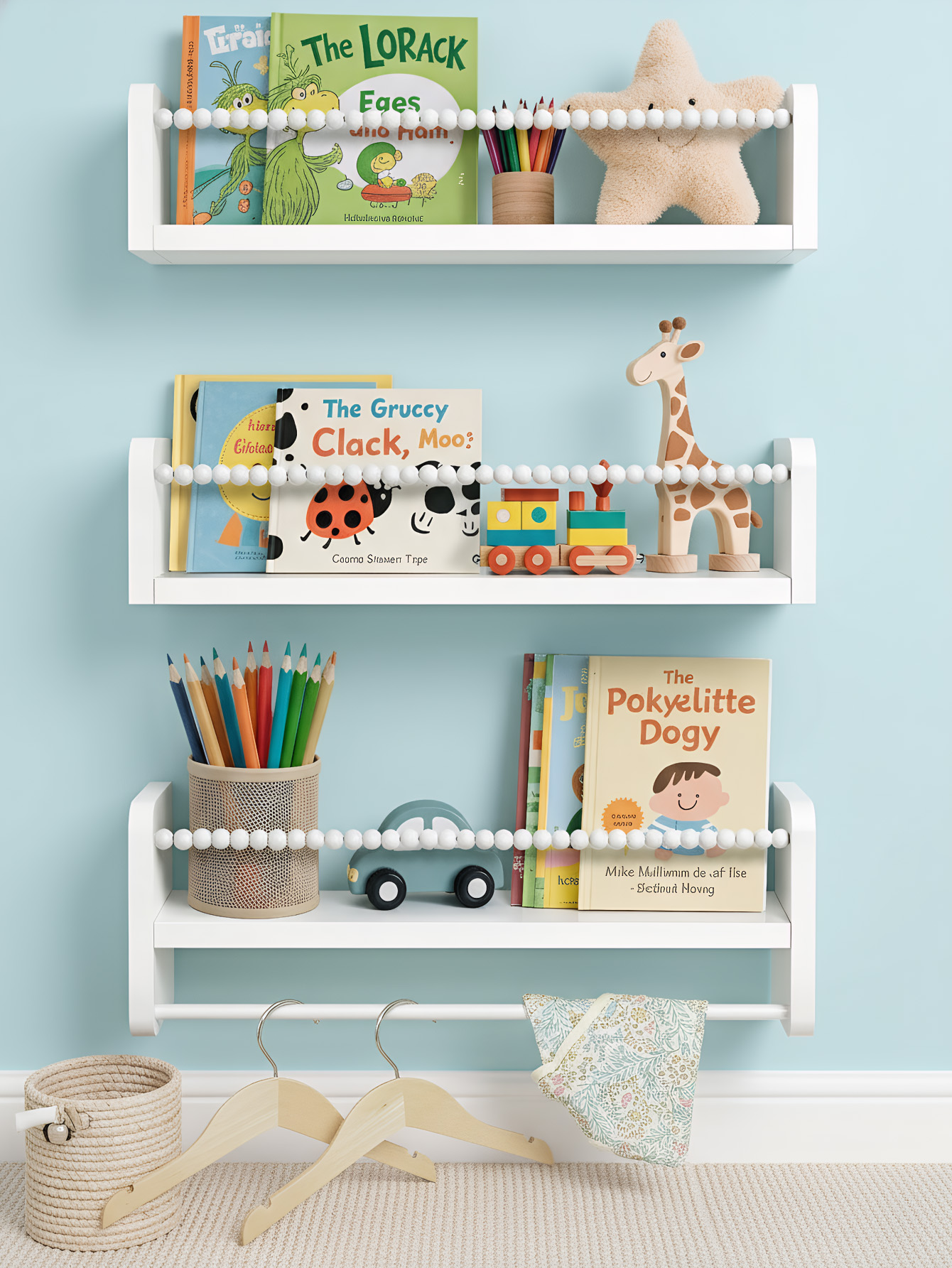 Wood Nursery Book Shelves, 15. - Baby Nursery Floating Shelves avis et prix