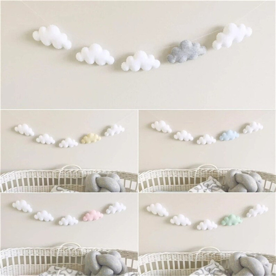 Nordic Felt Cloud Garlands Str - Baby Nursery Fabric avis et prix
