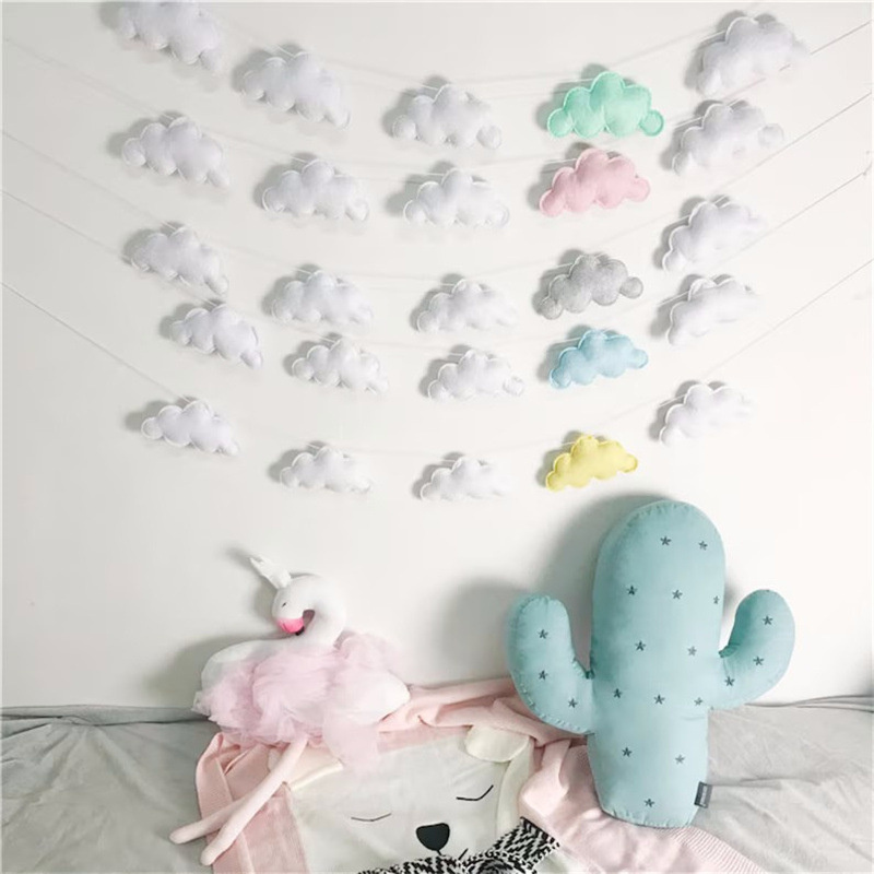 Nordic Felt Cloud Garlands Str - Baby Nursery Fabric avis et prix