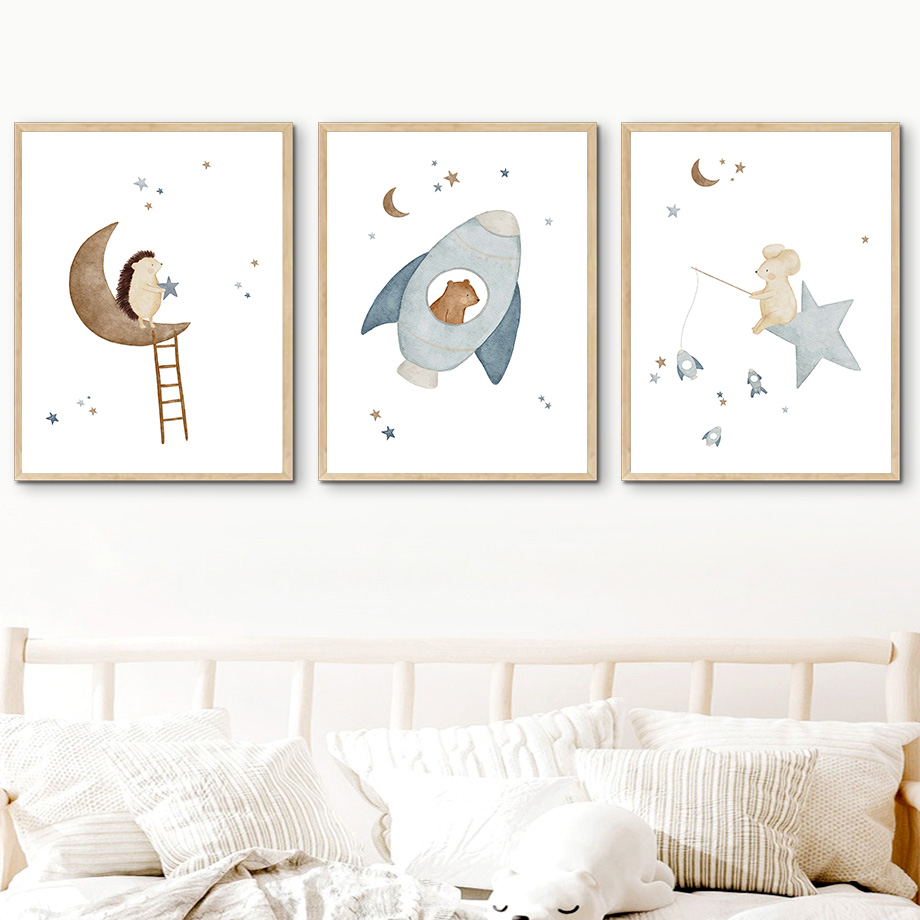 Cartoon Animals Nursery Wall A - Baby Nursery Animal Prints avis et prix